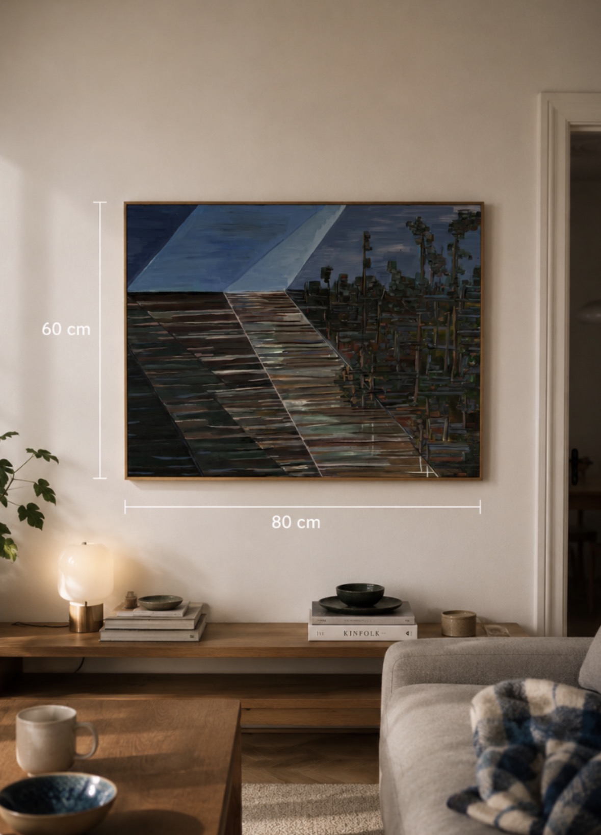 Vindue maleri 60x80 cm i terracotta rum